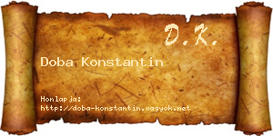 Doba Konstantin névjegykártya